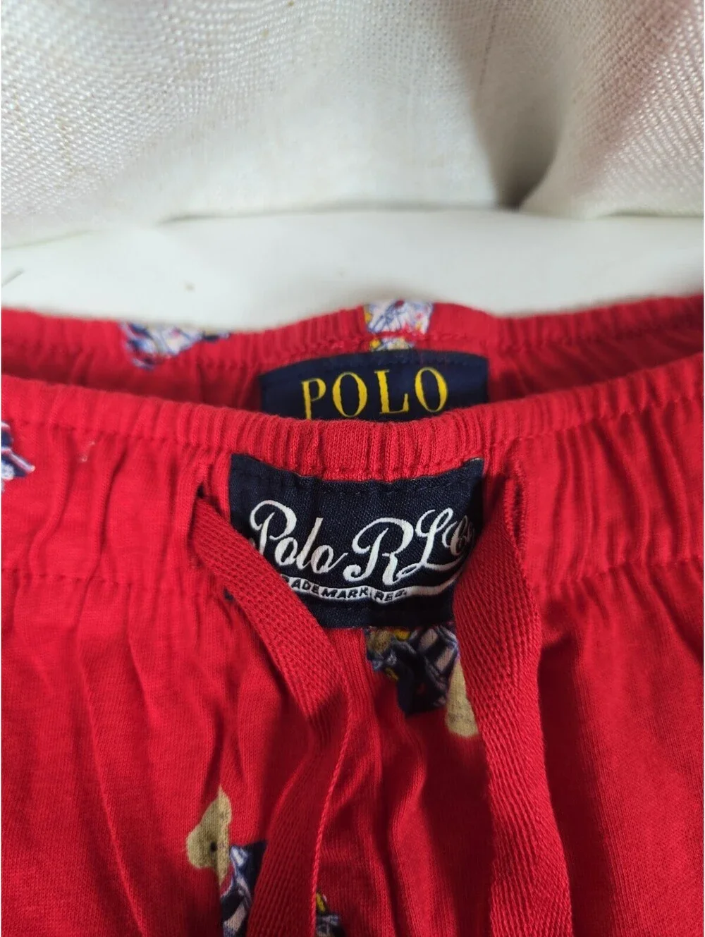 Polo Ralph Lauren Men's Red Polo Bear Graphic Jersey Sleep Shorts Large